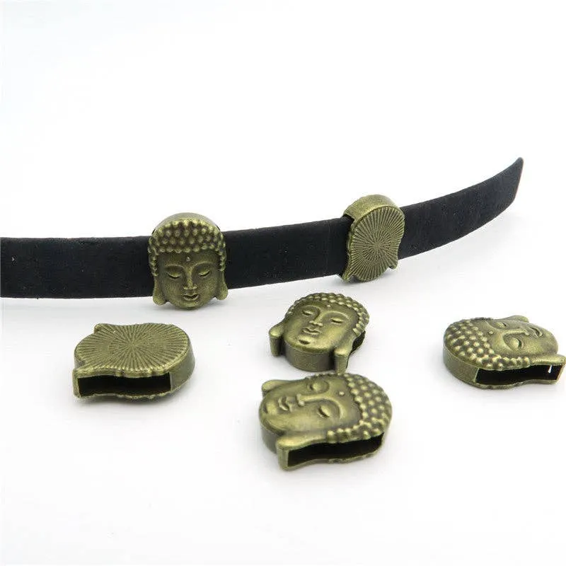 10 Pcs for 10mm flat leather,Antique Brass Buda jewelry supplies jewelry finding D-1-10-66