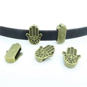 10 Pcs for 10mm flat leather,Antique brass Fatima Hand jewelry supplies jewelry finding D-1-10-60