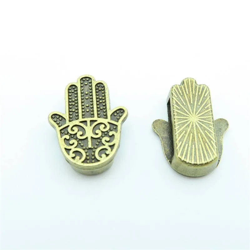 10 Pcs for 10mm flat leather,Antique brass Fatima Hand jewelry supplies jewelry finding D-1-10-60
