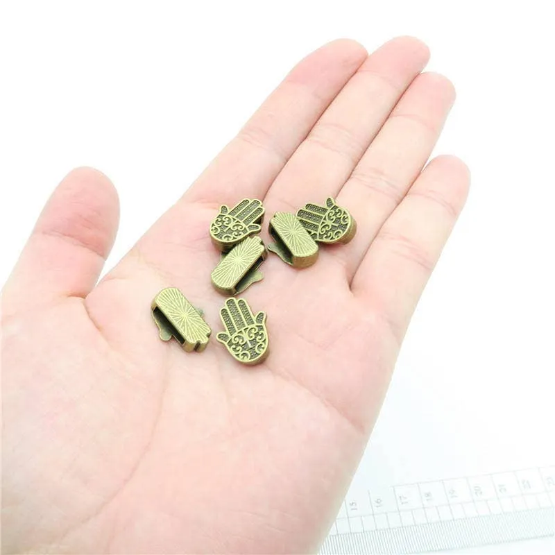 10 Pcs for 10mm flat leather,Antique brass Fatima Hand jewelry supplies jewelry finding D-1-10-60