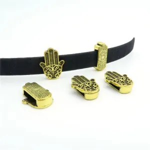 10 Pcs for 10mm flat leather,Antique Gold Fatima Hand jewelry supplies jewelry finding D-1-10-59