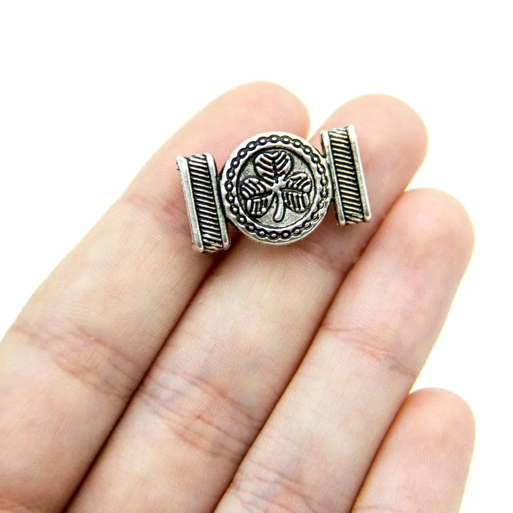 10pcs antique silver zamak clove slider for 10mm flat cord D-1-10-177