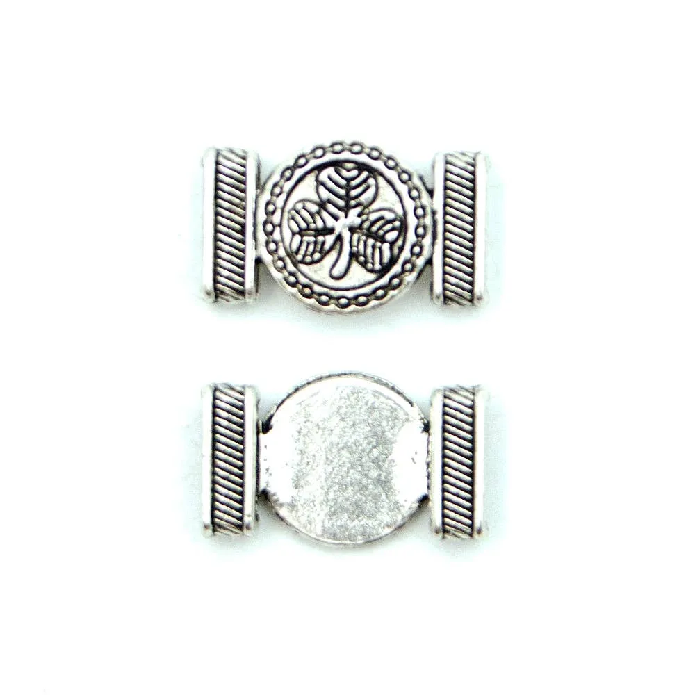 10pcs antique silver zamak clove slider for 10mm flat cord D-1-10-177