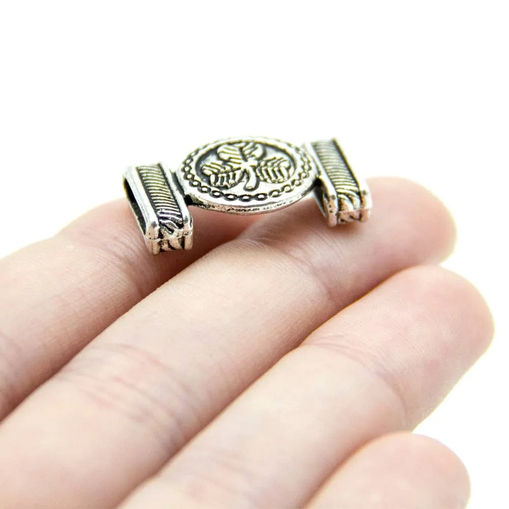 10pcs antique silver zamak clove slider for 10mm flat cord D-1-10-177