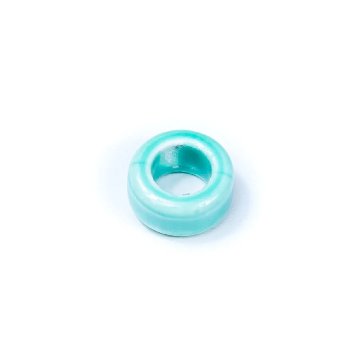 5pcs about 11mm round Ceramic Slider , Jewelry Finding D-2-37