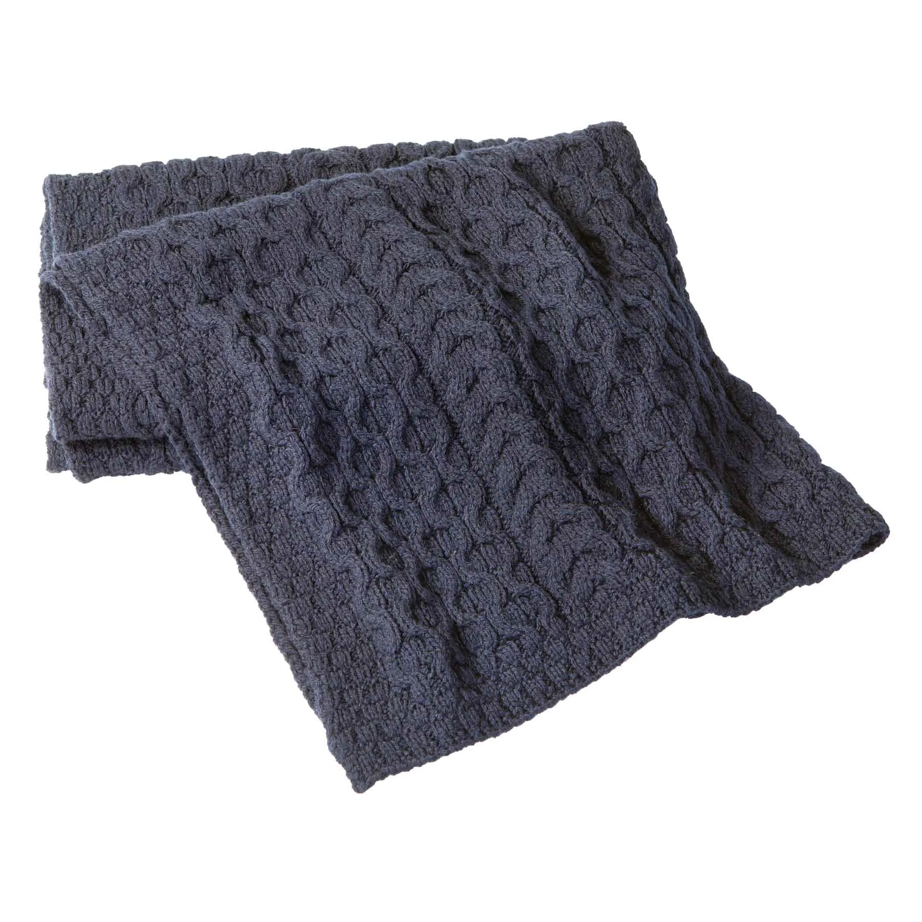 Aran Fisherman Honeycomb Blanket- Navy