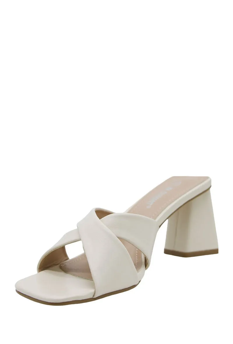 Arizona Block Heeled Mule (Nude)