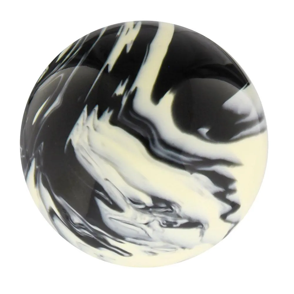 Black & White Cream Swirl Round Knob Cane w/ Custom Color Ash Shaft & Collar