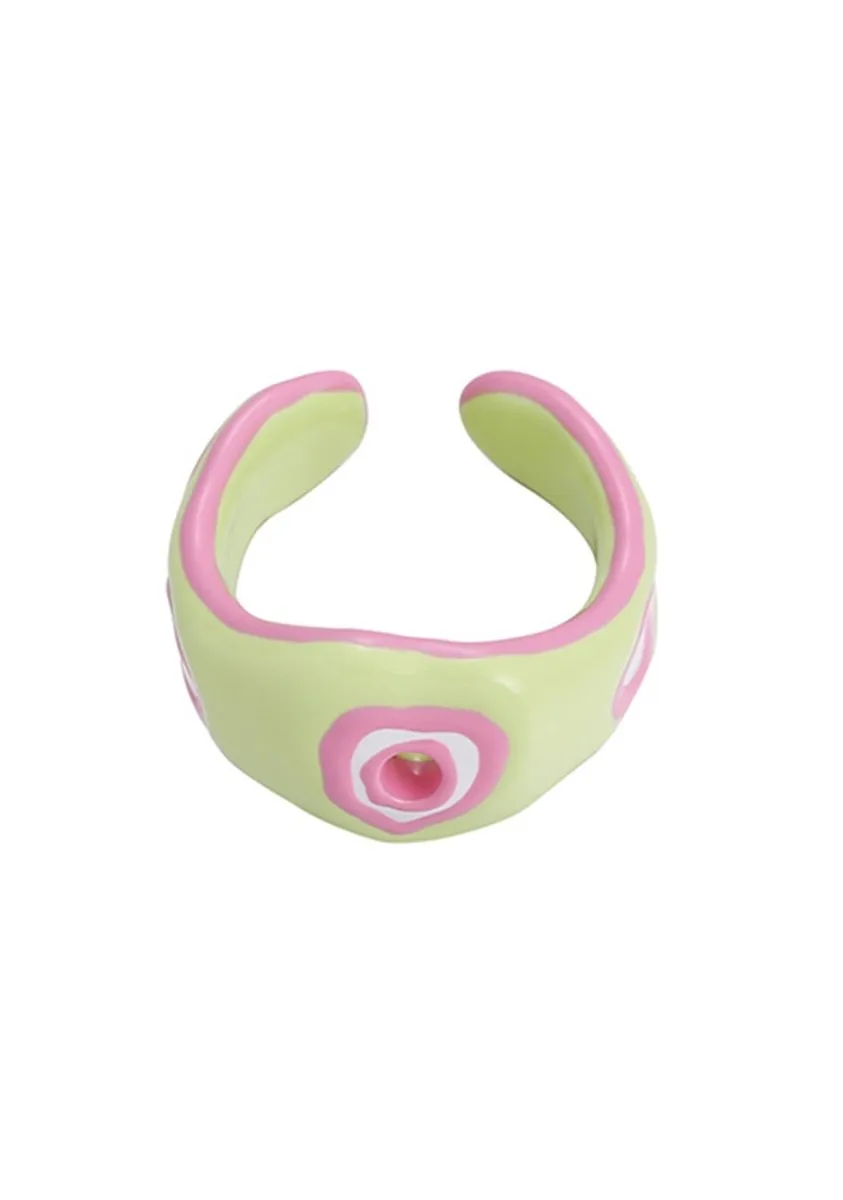 Blooming Rose In Green Y2K Rings