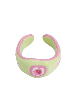 Blooming Rose In Green Y2K Rings