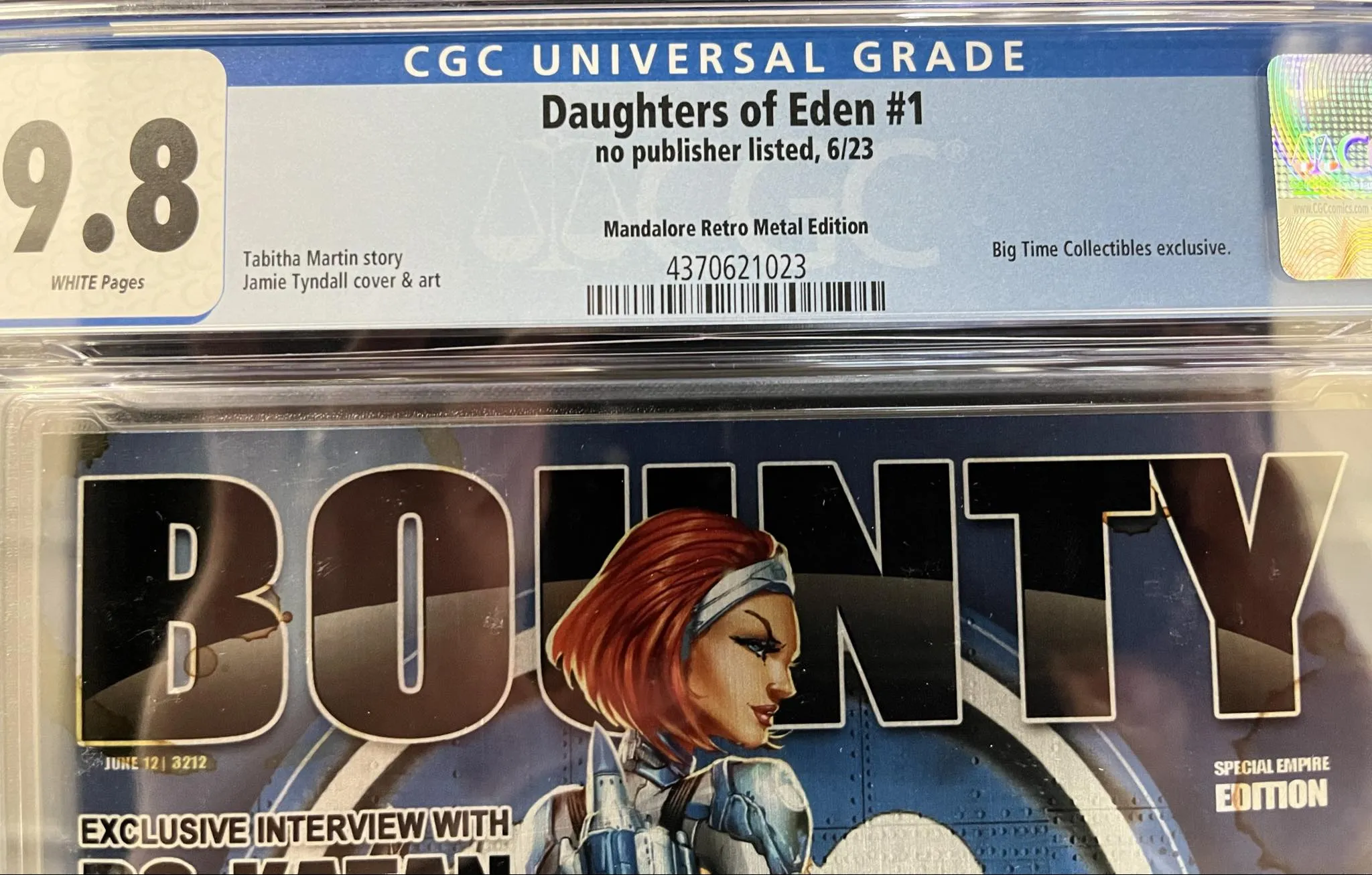 CGC 9.8 Daughters of Eden #1 Mandalore Retro Metal Edition Big Time Collectibles Exclusive