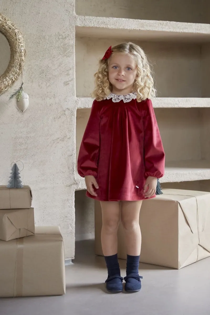 Cranberry Velvet Holiday Dress