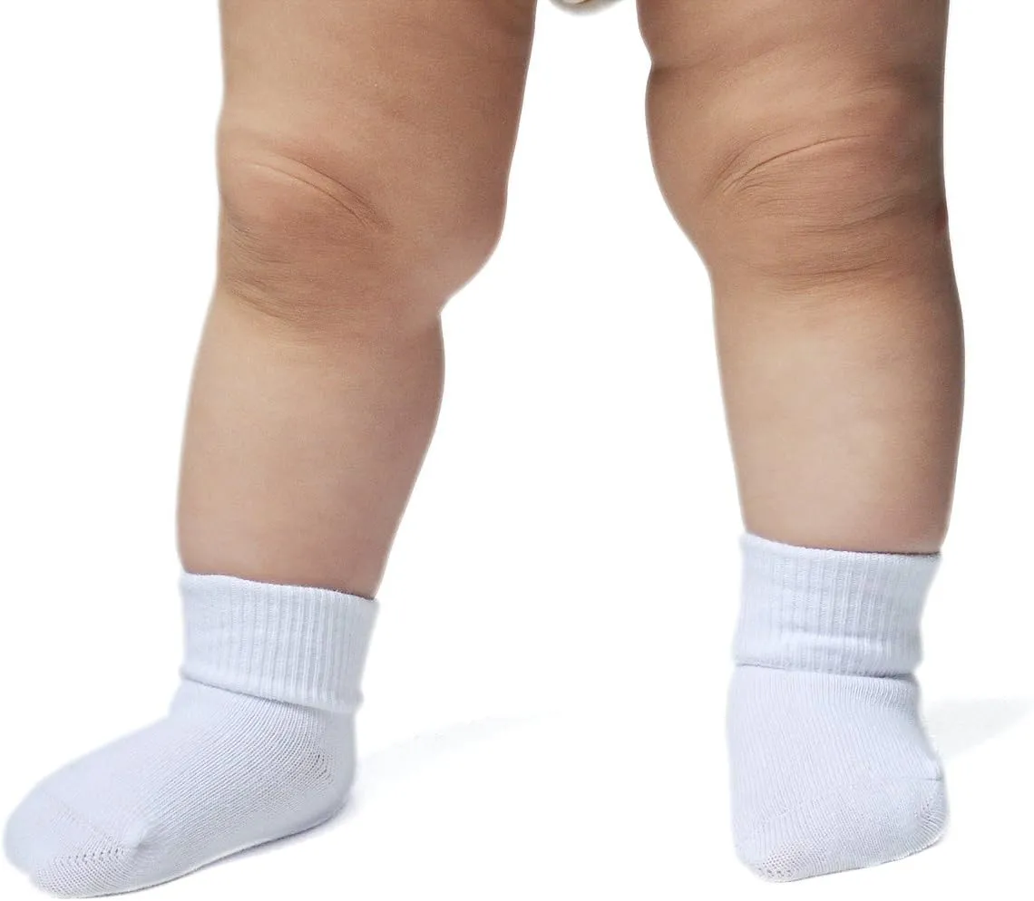 EPEIUS Baby Socks Unisex-Baby Seamless Turn Cuff Socks Cotton Rich Booties Socks 6 Pairs Pack Newborn Infant Toddlers