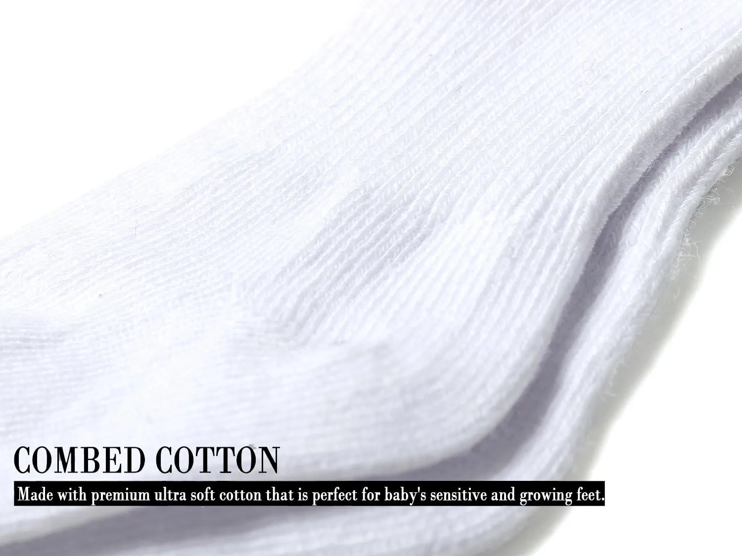 EPEIUS Baby Socks Unisex-Baby Seamless Turn Cuff Socks Cotton Rich Booties Socks 6 Pairs Pack Newborn Infant Toddlers