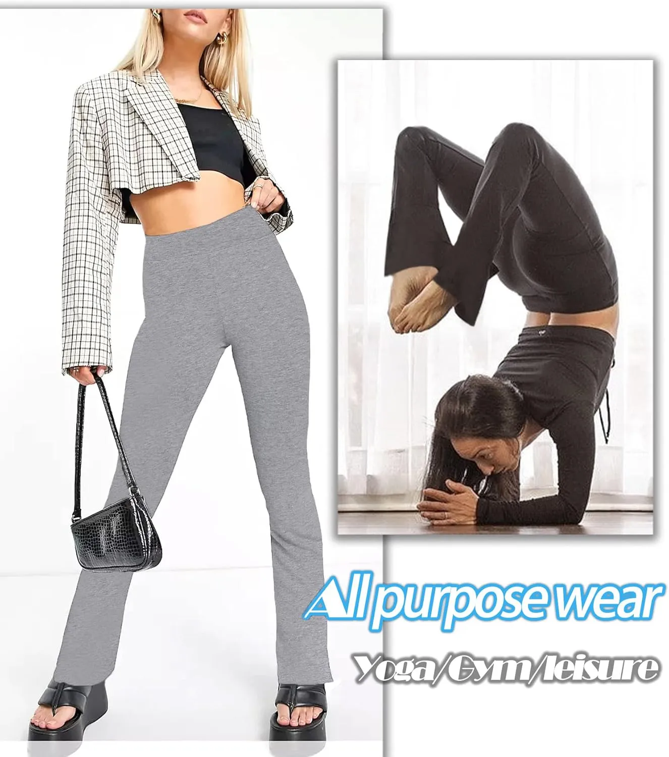 FITTOO Women's Boot Cut High Waisted Flared Yoga Pants Workout Casual Trousers