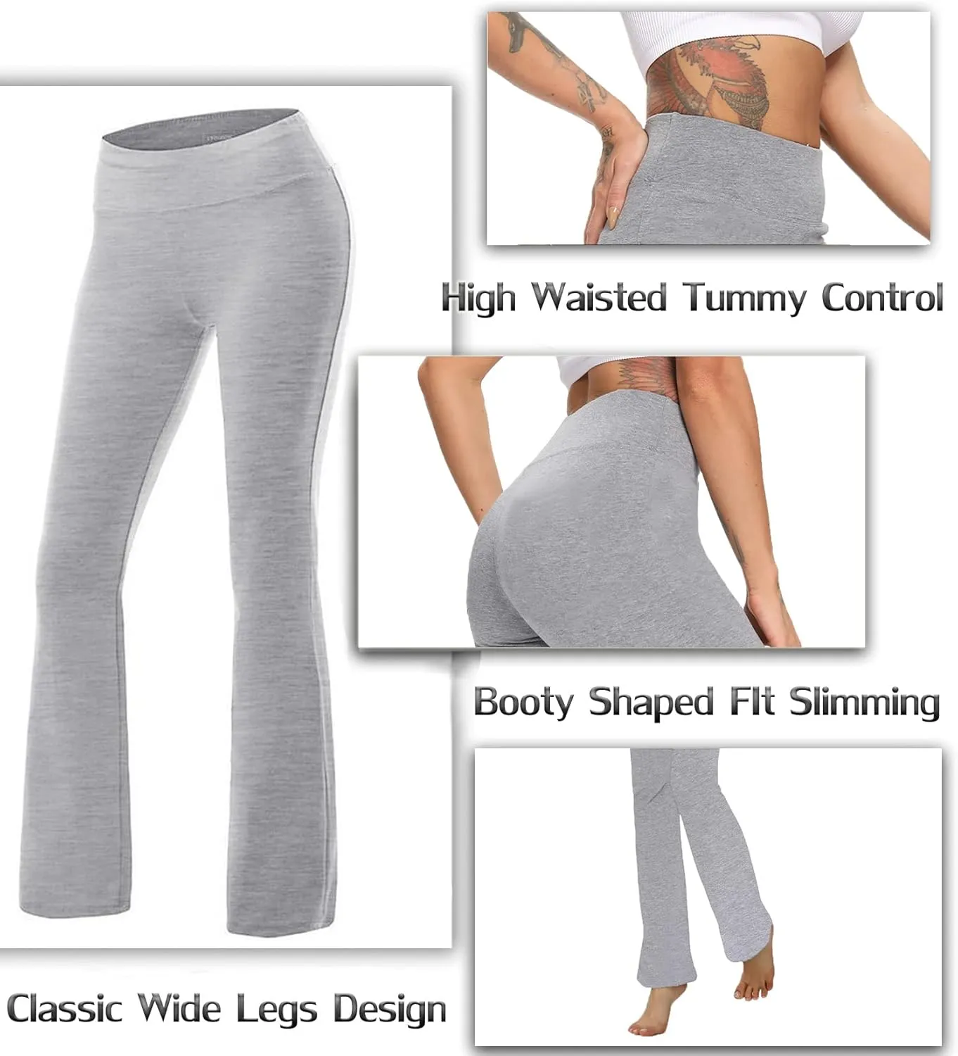 FITTOO Women's Boot Cut High Waisted Flared Yoga Pants Workout Casual Trousers