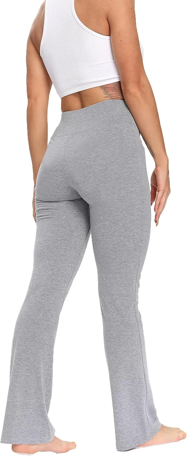 FITTOO Women's Boot Cut High Waisted Flared Yoga Pants Workout Casual Trousers