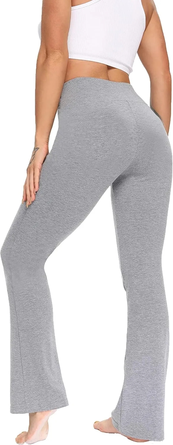 FITTOO Women's Boot Cut High Waisted Flared Yoga Pants Workout Casual Trousers