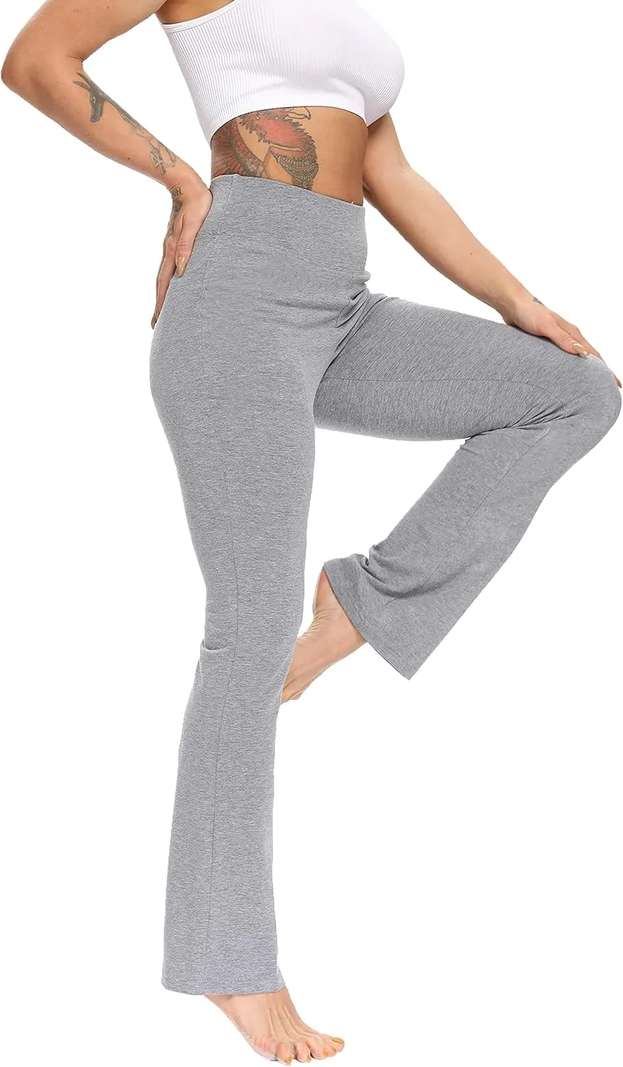 FITTOO Women's Boot Cut High Waisted Flared Yoga Pants Workout Casual Trousers