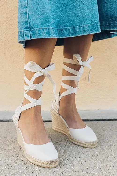 High Heel Platform Lace up Wedge