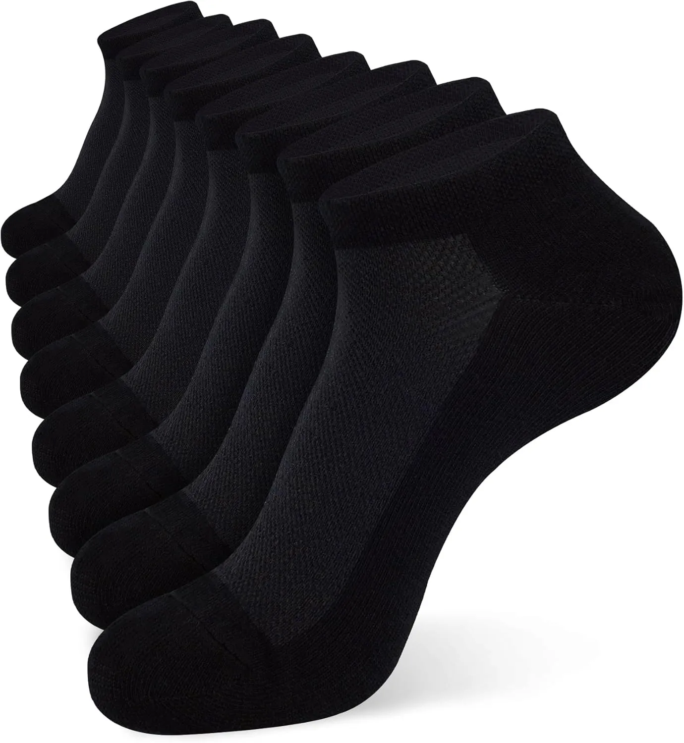 Jane Stone Men's Ankle Socks - 8 Pack Cotton Low Cut Non Slip No Show Socks Size 9-12/13-15