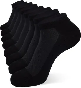 Jane Stone Men's Ankle Socks - 8 Pack Cotton Low Cut Non Slip No Show Socks Size 9-12/13-15