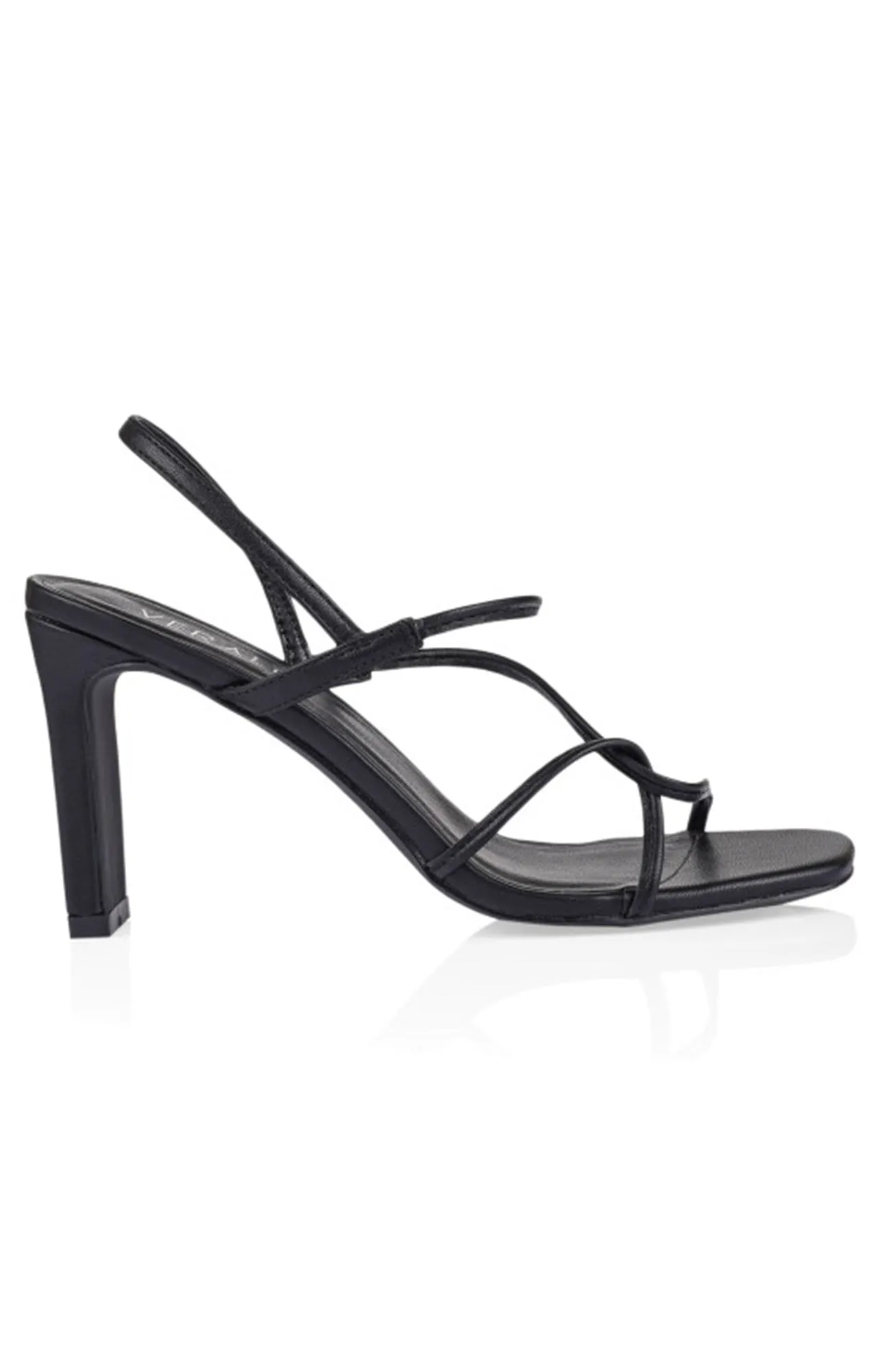 Kingston Strappy High Heel Black Smooth