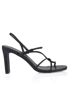 Kingston Strappy High Heel Black Smooth