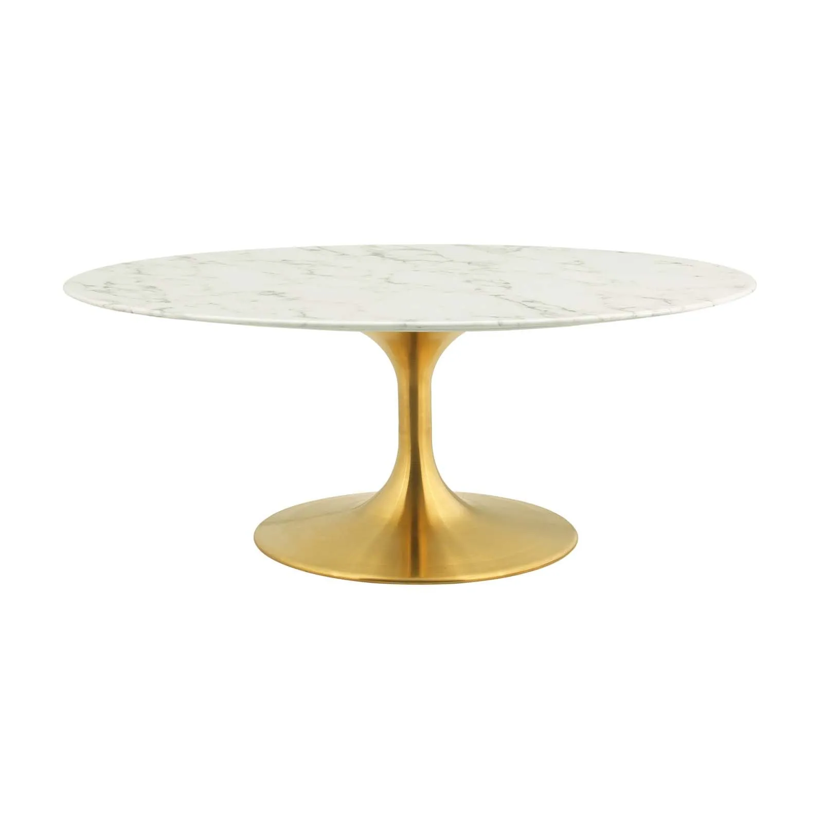 Lippa 42" Oval-Shaped Artifical Artificial Marble Coffee Table