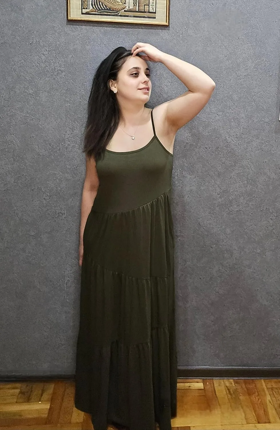 Naggoo Womens Summer Sleeveless Maxi Dresses Casual Beach Spaghetti Strap Long Dress Sundresses
