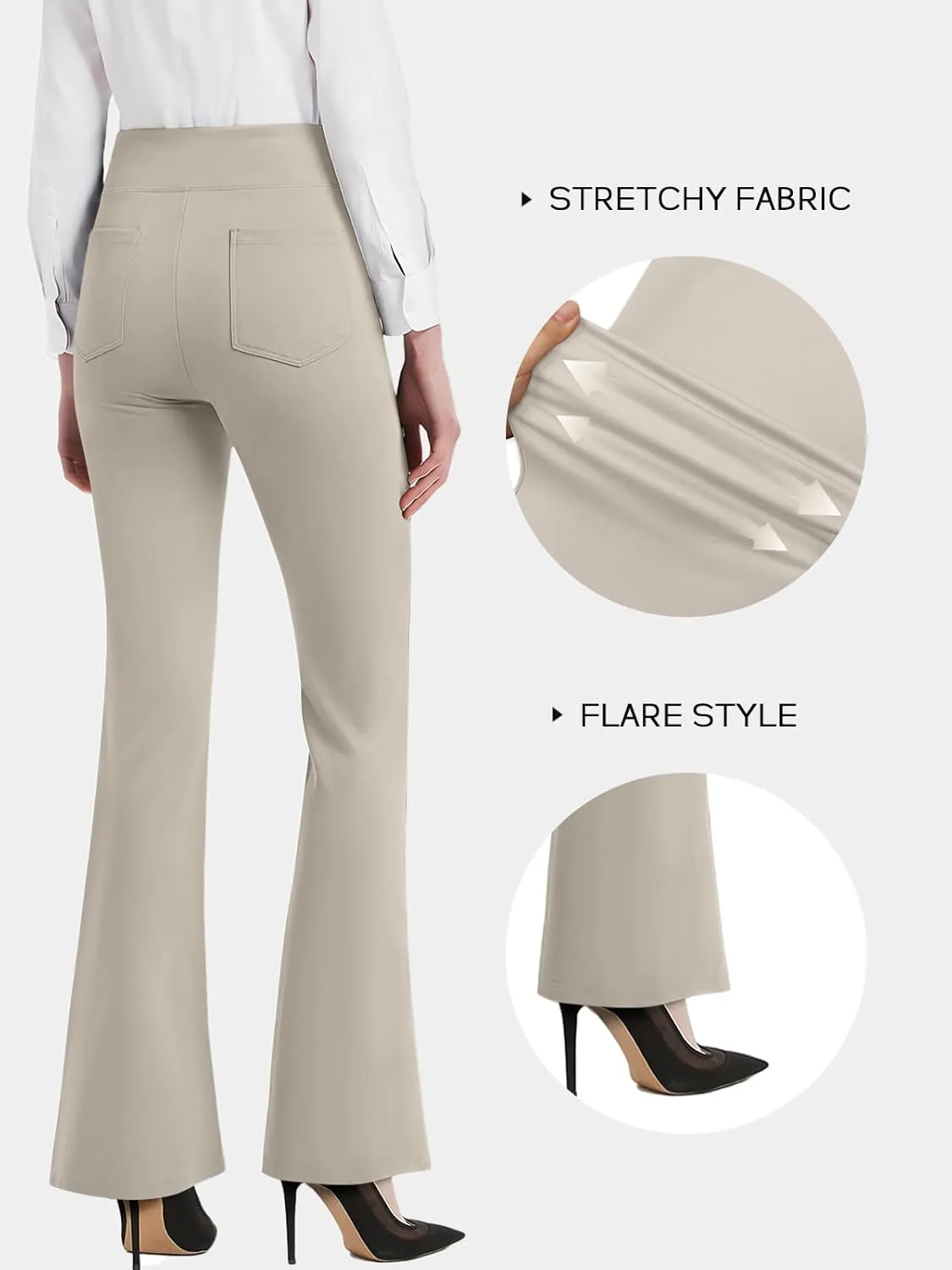 NIMIN Womens Dress Work Pants High Waisted Flare Casual Slacks Stretchy Boot Cut Yoga Trousers with Pockets 2025