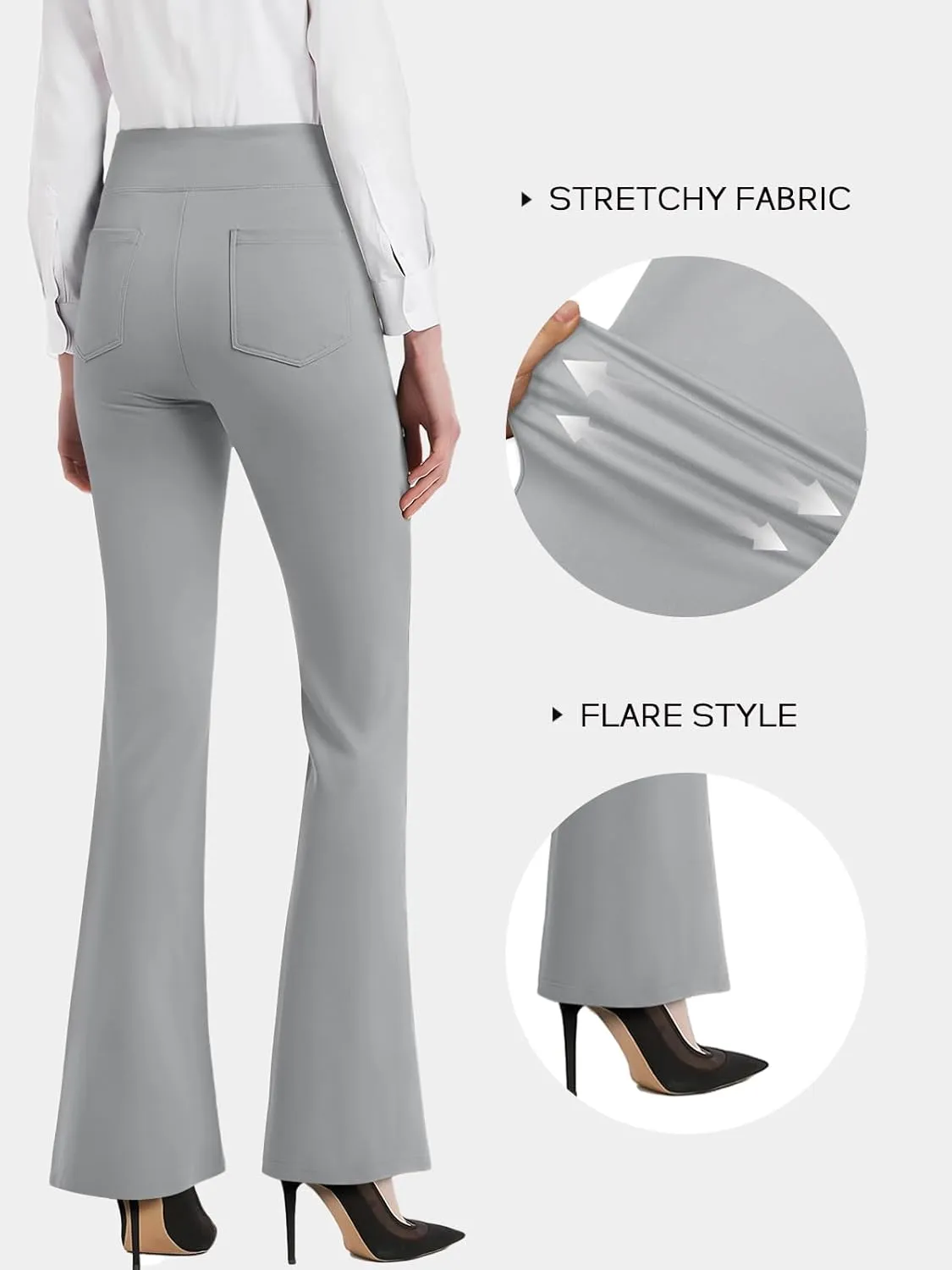 NIMIN Womens Dress Work Pants High Waisted Flare Casual Slacks Stretchy Boot Cut Yoga Trousers with Pockets 2025