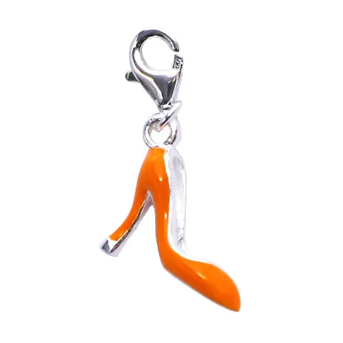 Orange High Heel Shoe Earrings