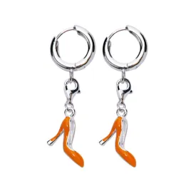 Orange High Heel Shoe Earrings