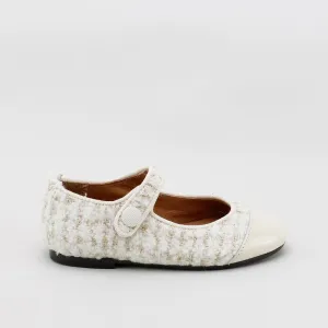 Papanatas Cream Tweed Cap Mary Jane