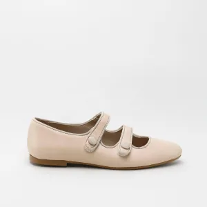 Papanatas Nude Double Strap Pointed Mary Jane
