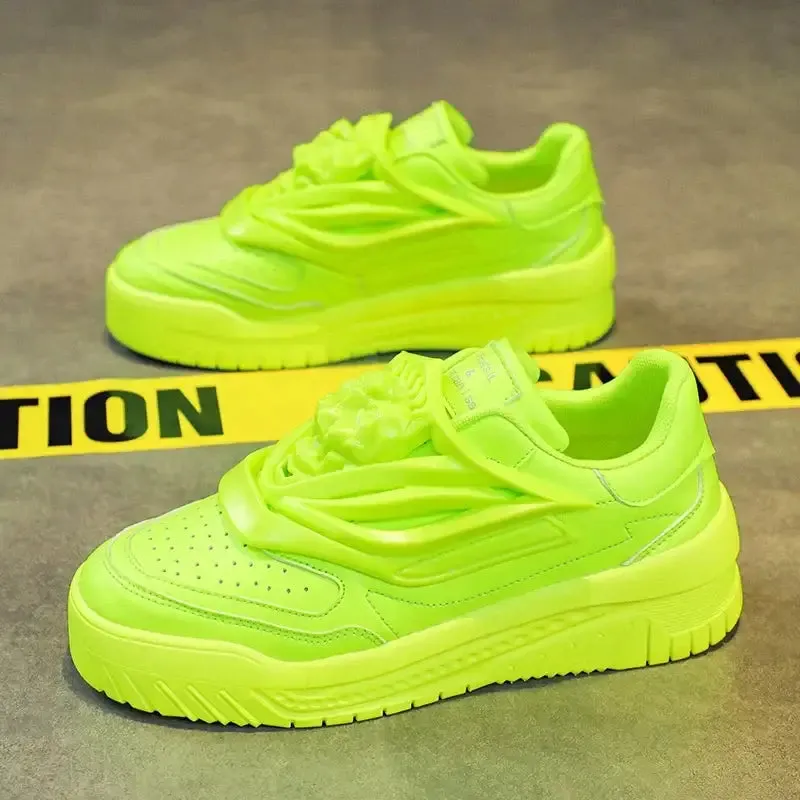 Patent Charol Lion Face Lace Up Sneakers