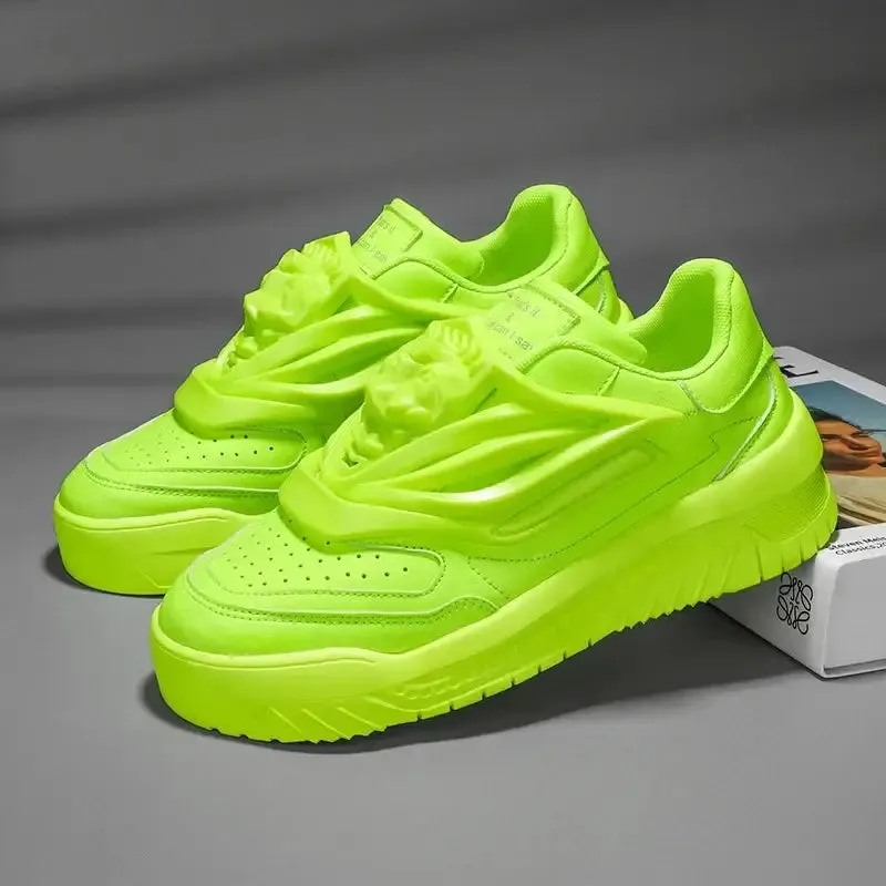 Patent Charol Lion Face Lace Up Sneakers