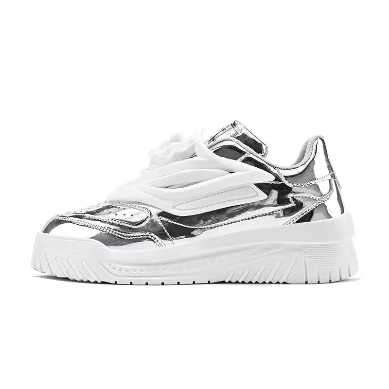 Patent Charol Lion Face Lace Up Sneakers