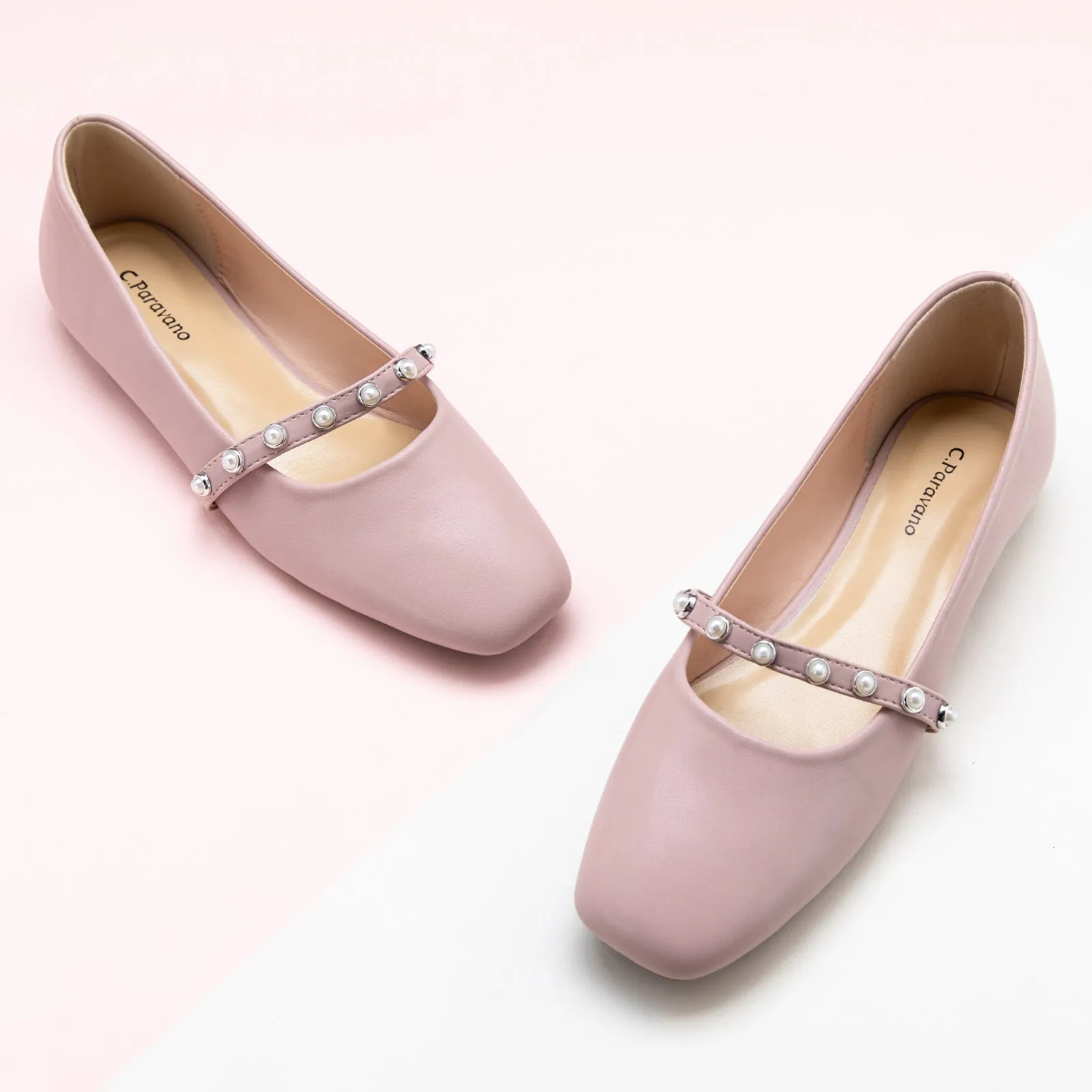 Pearl-Strap Mary Jane (Clara) Pink
