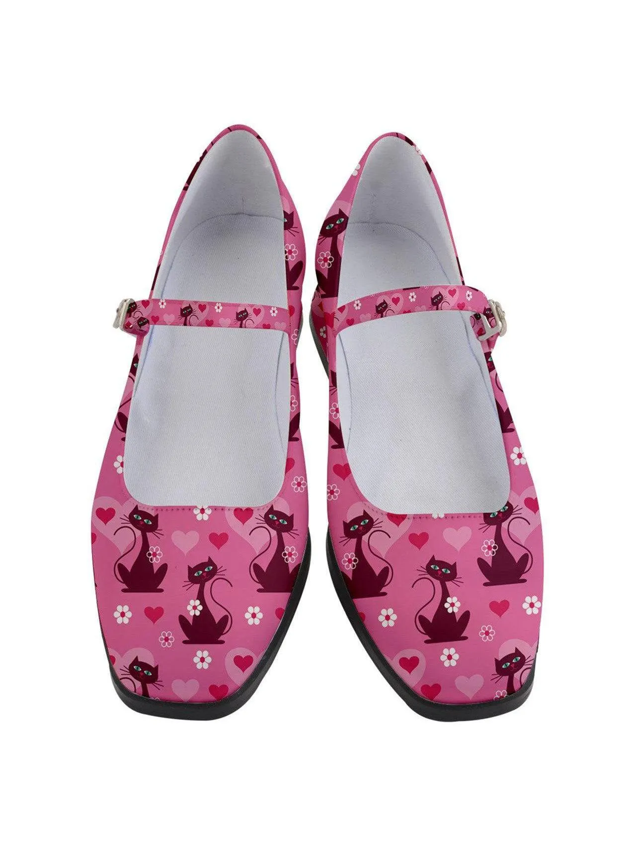 RETRO LOVE CATS WOMEN'S MARY JANE SHOES