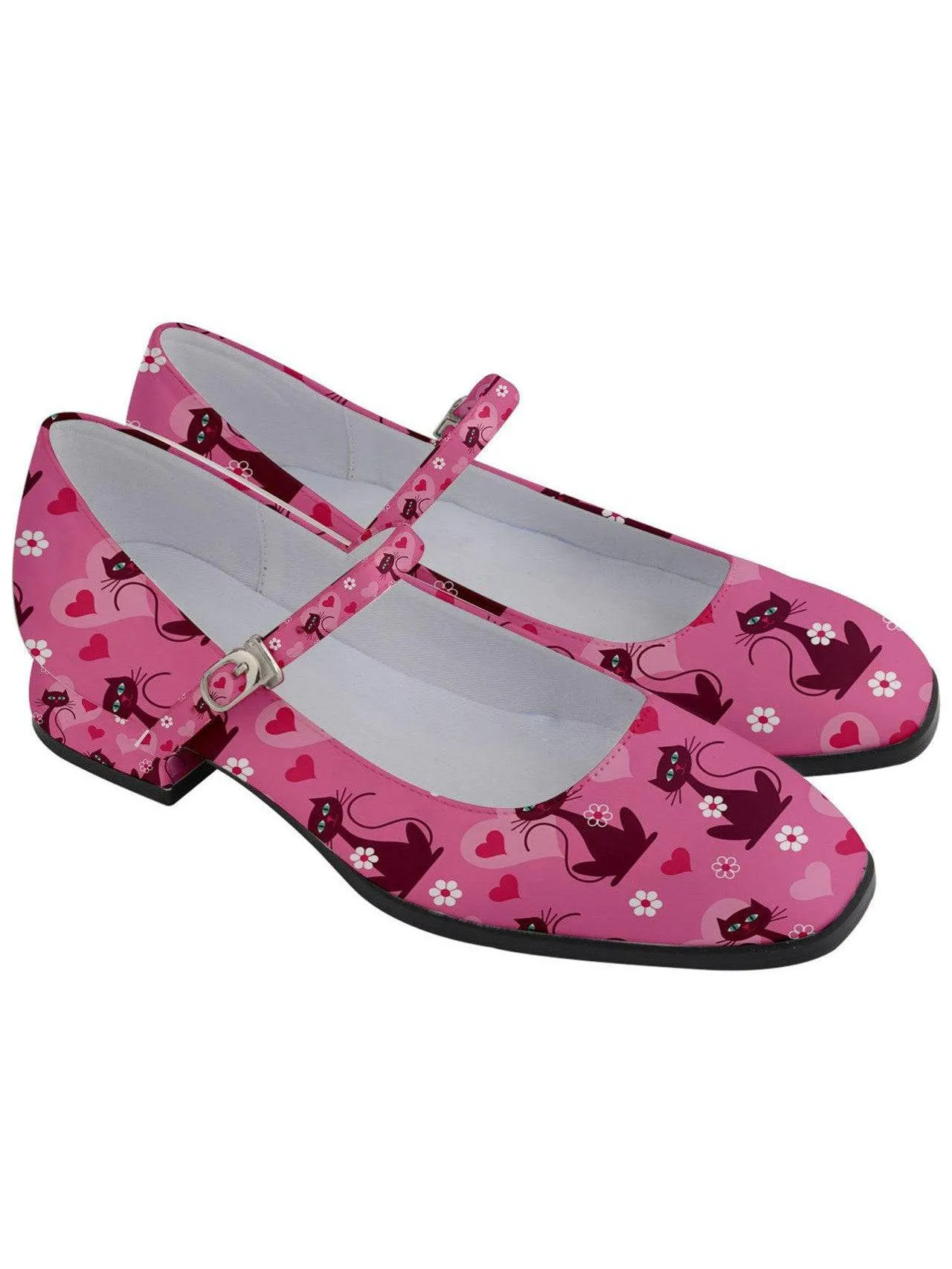 RETRO LOVE CATS WOMEN'S MARY JANE SHOES