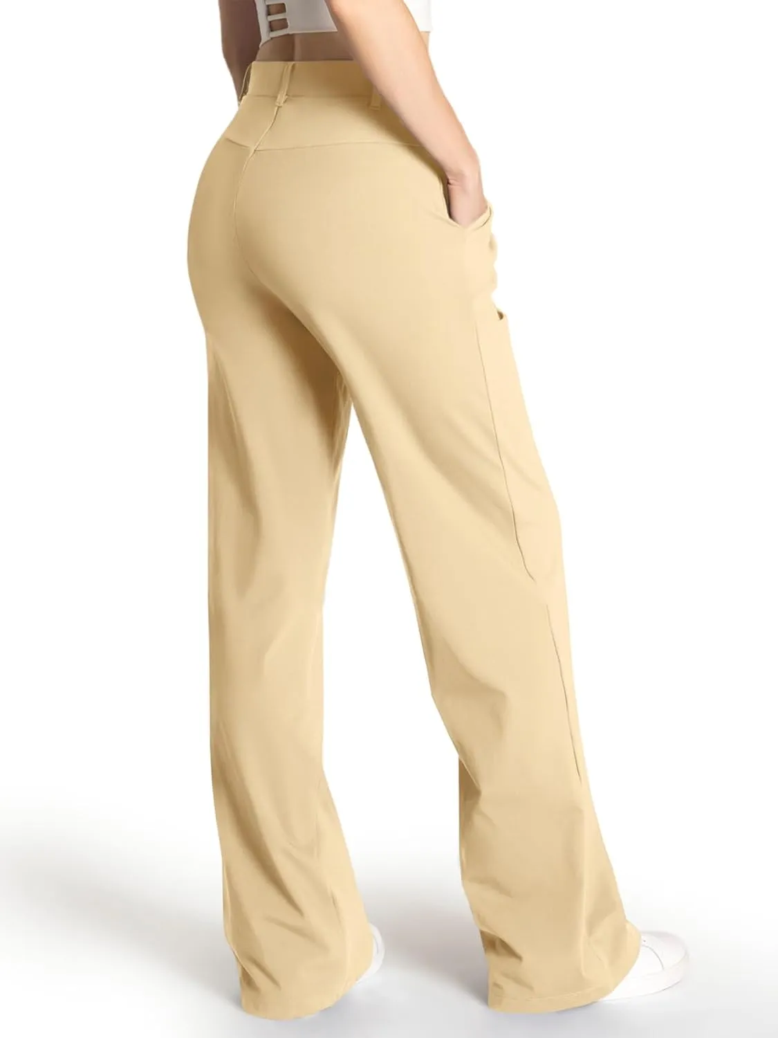 Safort Wide Leg Pants Women Dress Pants 28"/31"/34" Business Casual Trousers Work Office Loose Slacks Belt Loops Pockets