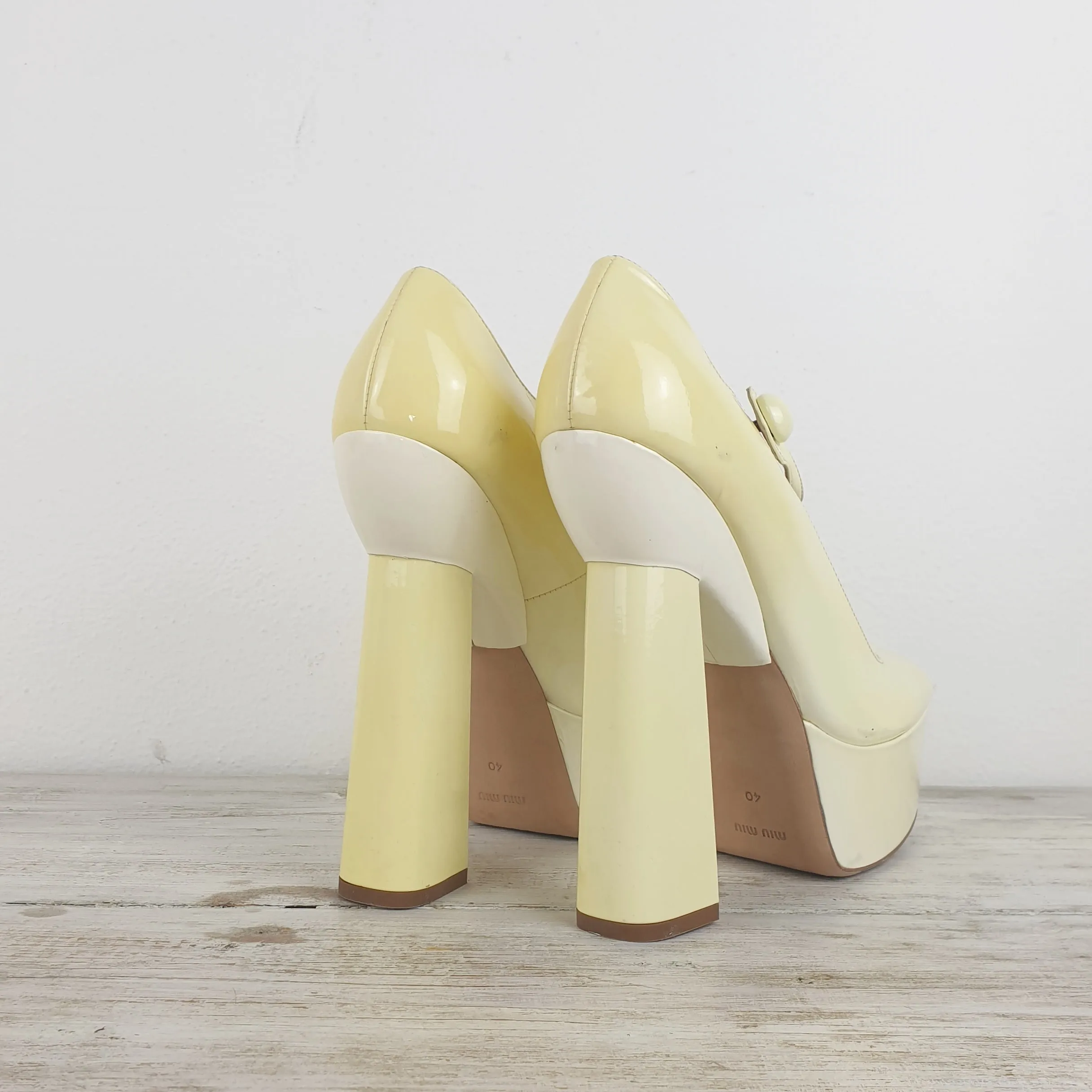 Scarpe miu miu mary jane platform bianche
