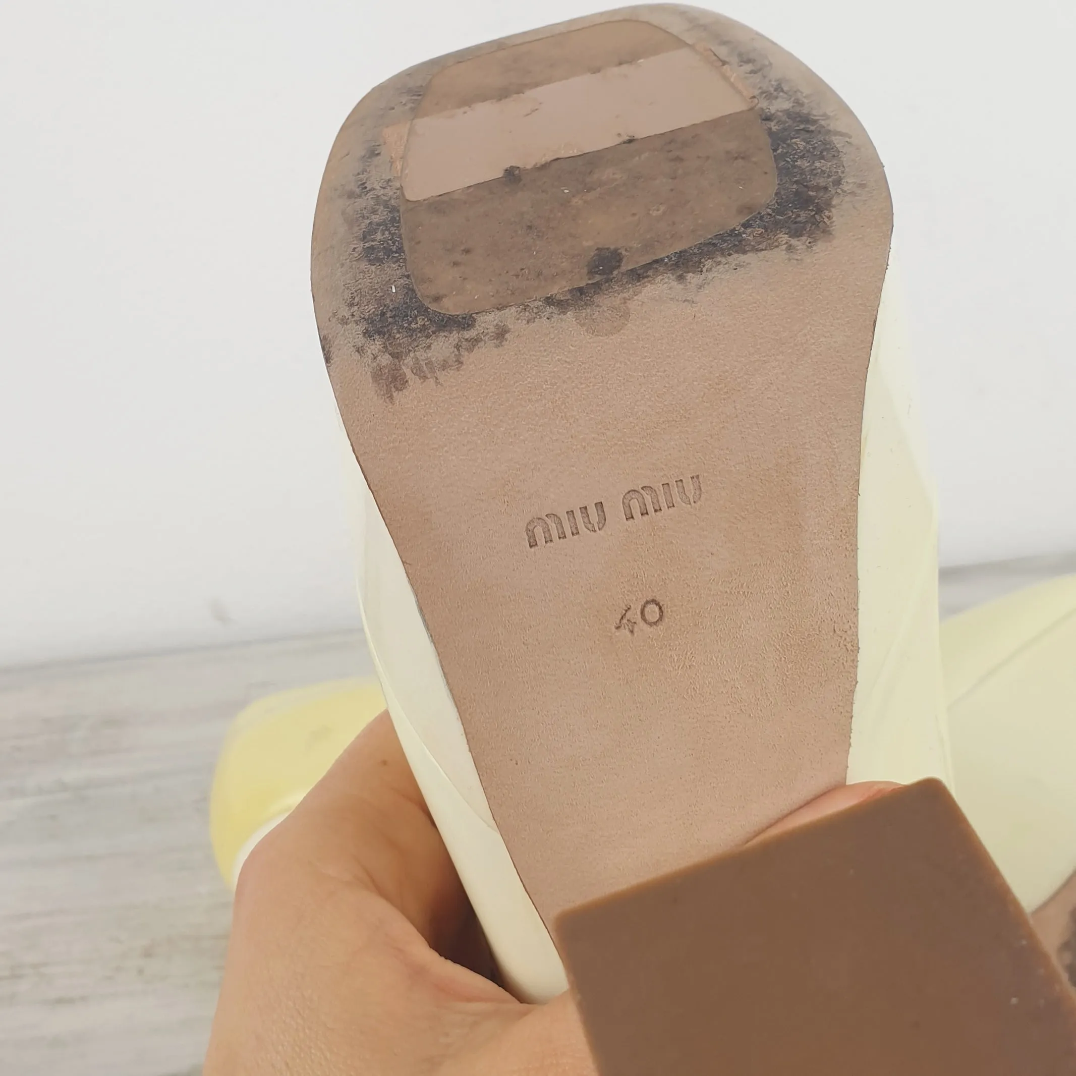 Scarpe miu miu mary jane platform bianche