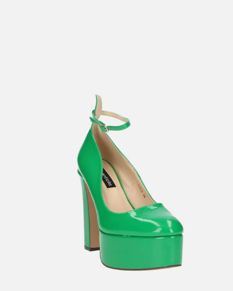 SOLEIL - scarpe con tacco alto in glassy verde