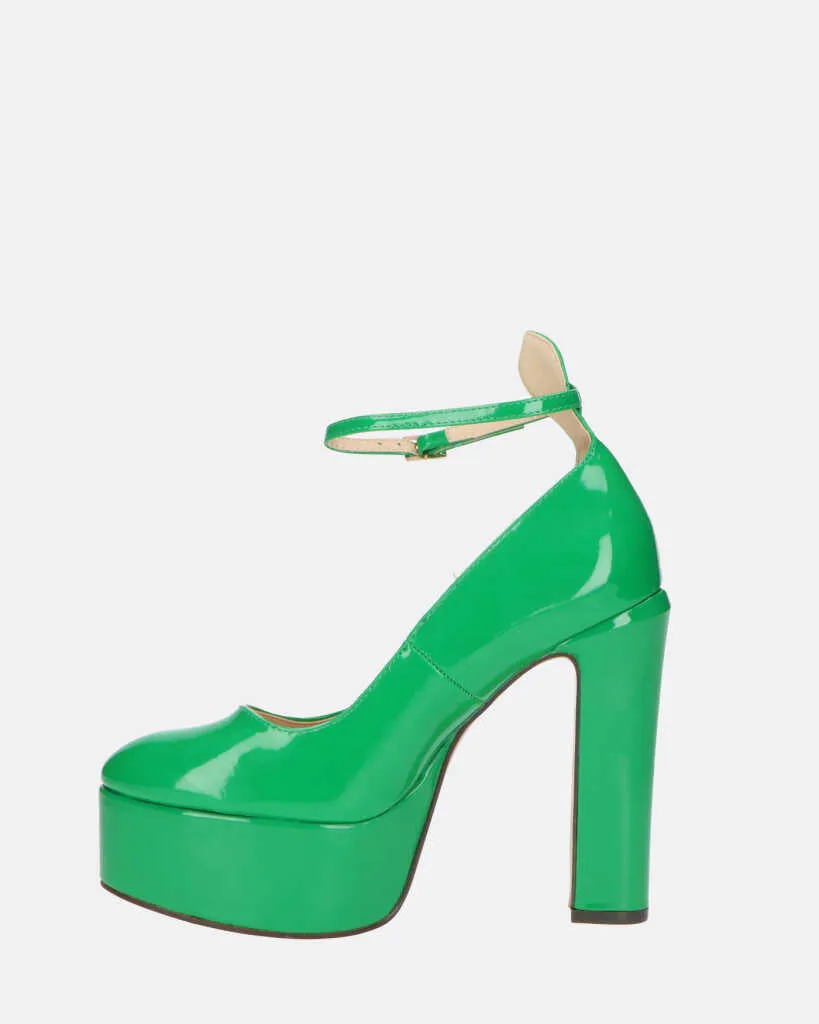 SOLEIL - scarpe con tacco alto in glassy verde