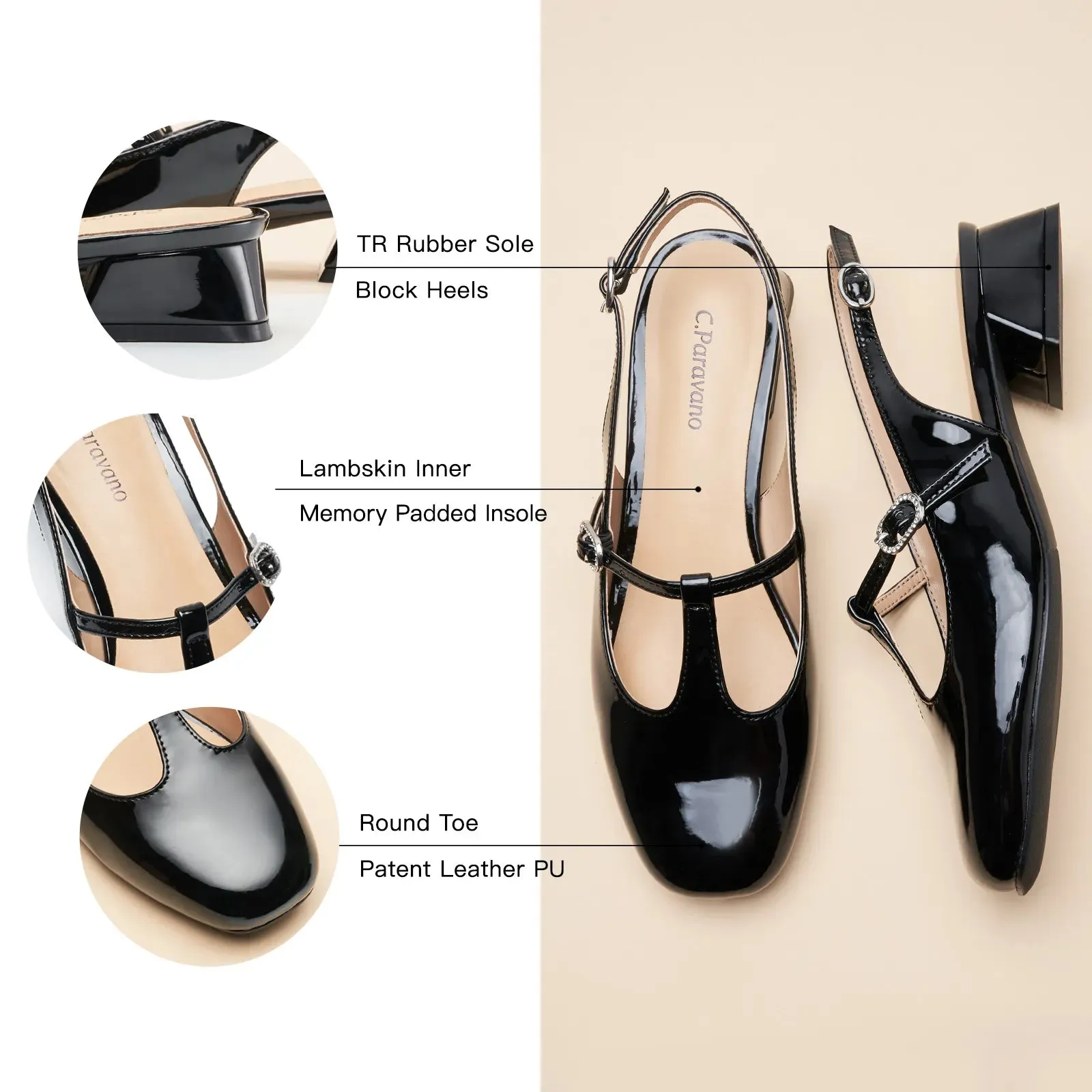 T-Strap Slingback Mary Jane (Nina)