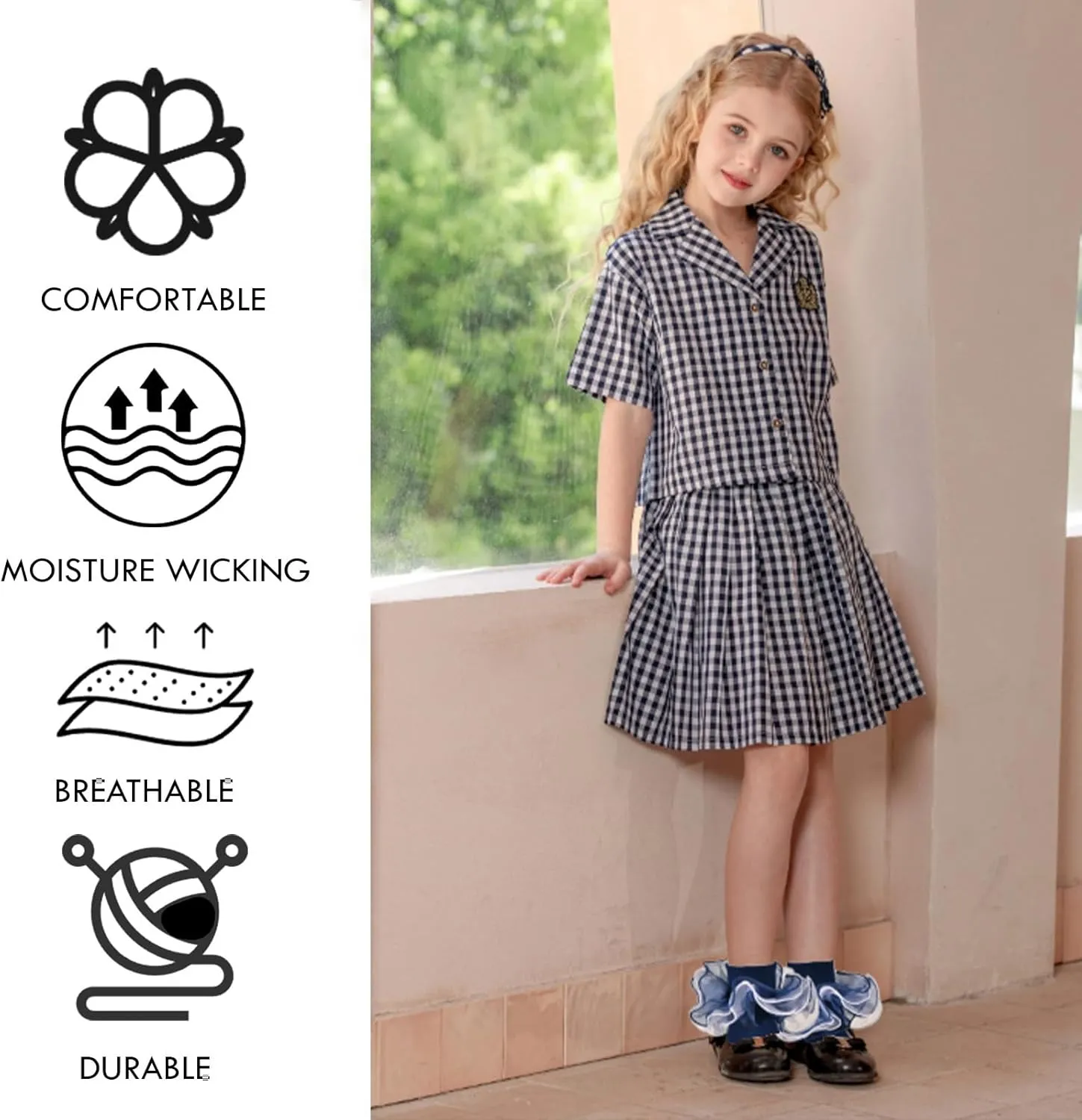 Toddler Girl Ruffle Socks with Big Four-Layer Fluffy Lace Frilly Turn Cuff Dress Baby Girls fancy Pageant