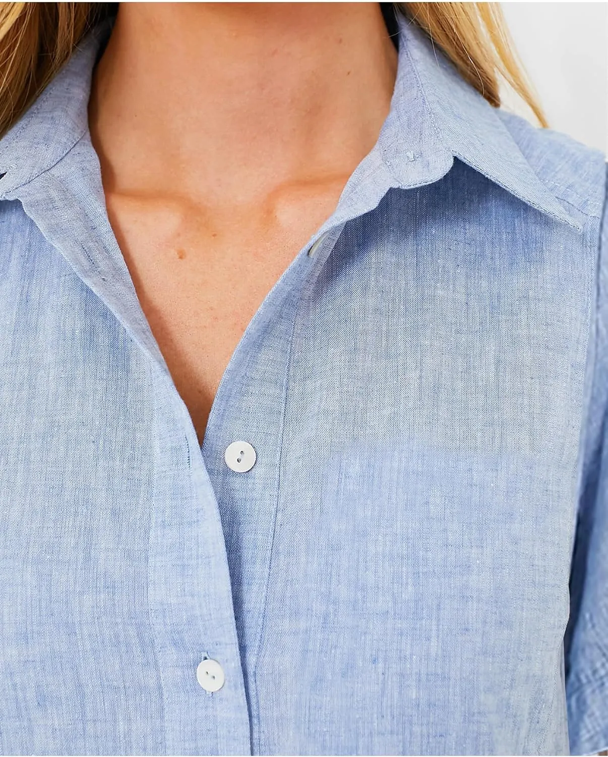 Women's Button Down Shirt Dress Summer Casual Short Sleeve Cotton Linen Ruffle Shift Mini Dresses
